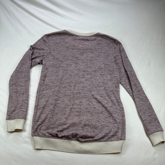 Wilfred Heathered Purple Tunic Sweater Long Sleeve Cream Trim Aritzia - Picture 13 of 16